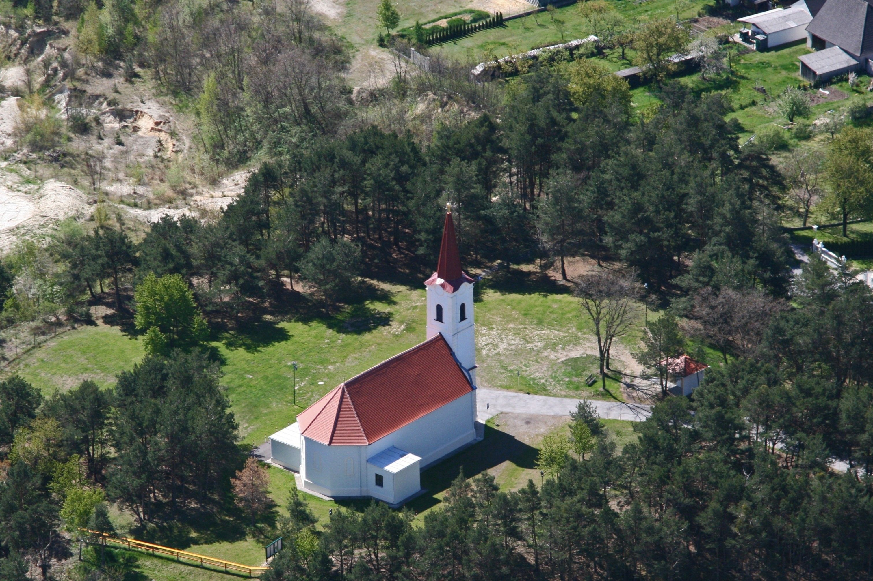 Building, Monastery, Outdoors, Tree, Vegetation, Housing, Nature, Woodland, Aerial View, House