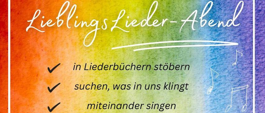 Ein Veranstaltungsposter für 'Lieblings Lieder-Abend' am Dienstag, 17. Februar 2026, von 18:00 bis 19:00 Uhr in der Evangelischen Kirche Leibnitz. Aktivitäten umfassen das Durchstöbern von Liederbüchern, das Finden von Liedern, die einen ansprechen, gemeinsames Singen und das Priorisieren von Herz über Perfektion. Die Veranstaltung ermutigt die Teilnehmer, ihre Lieblingslieder zu teilen, die ihren Glauben widerspiegeln.