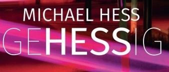 Ein Plakat für Michael Hess' Buch 'GEHESSIS'. Das Buchcover hat einen lila und rosa Hintergrund. Datum und Uhrzeit sind 22. Oktober, 19:00.