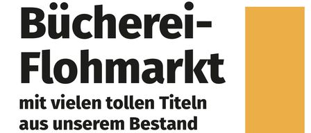 Ein Plakat bewirbt einen Bücherflohmarkt mit vielen Titeln aus dem Bestand der Bibliothek. Die Veranstaltung läuft vom 13. April bis 30. April 2026. Standortdetails sind Augustinerplatz 2, 8280 Fürstenfeld, Telefonnummer 03382/54847.