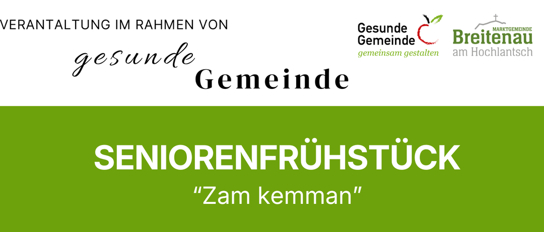 Plakat für ein Seniorenfrühstück am 5. Oktober 2026 von 8:30 bis 10 Uhr bei GH Hochlantsch. Kostenlose Heißgetränke für Senioren. Hausabholung für Personen mit eingeschränkter Mobilität. Anmeldung bei Angelika Posch.