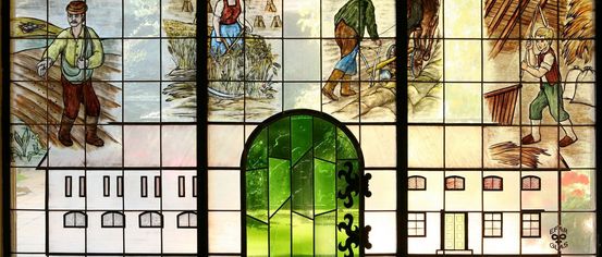 Art, Adult, Male, Man, Person, Stained Glass, Face, Head