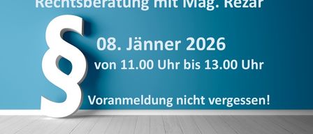 Ein Bild mit einem weißen Buchstaben 'S' auf blauem Hintergrund. Darunter steht 'Lichtberatung mit Hr. Reza'. Datum: 08. Jänner 2026, Zeit: 11.00 bis 13.00 Uhr. Erinnerung: Melden Sie sich nicht an.