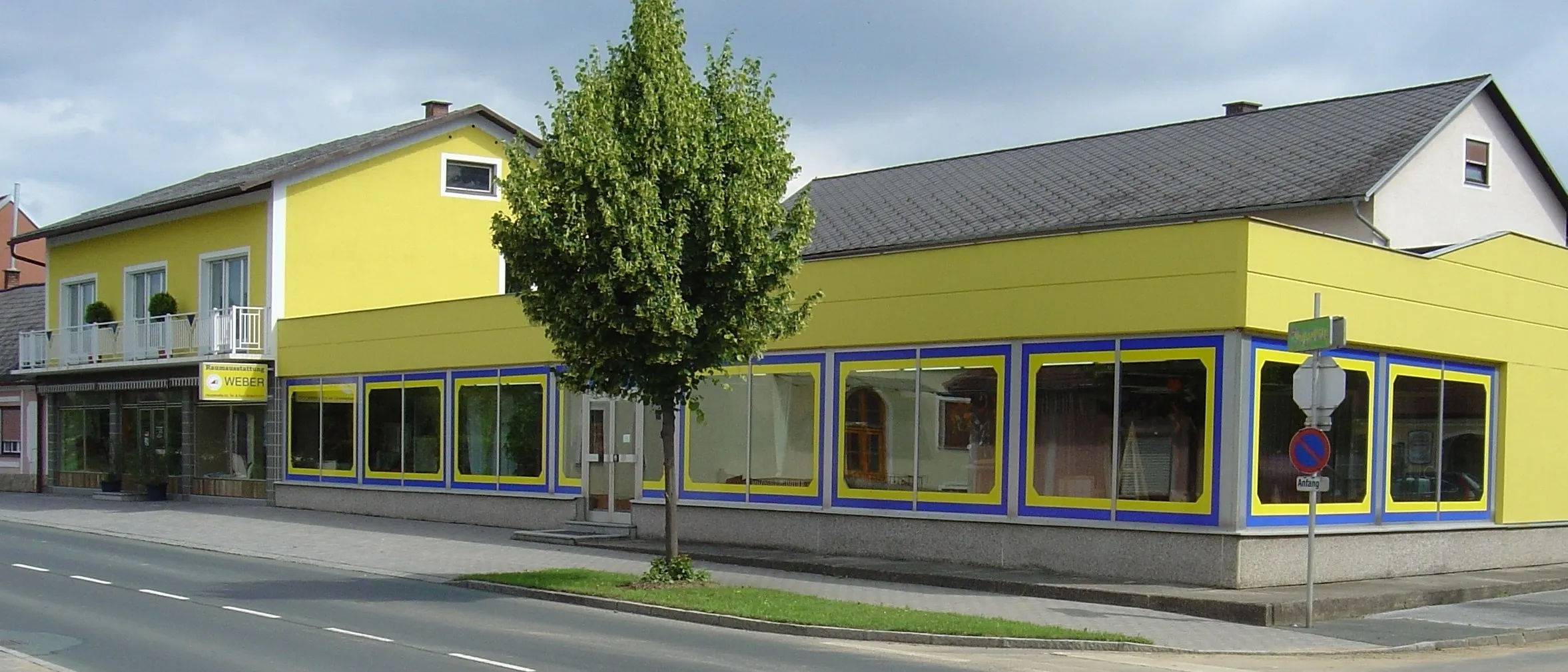 Neighborhood, City, Road, Street, Corner, Tree, Building, Office Building, Shelter, Door