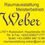 Raumausstattung Weber-Logo. Gelbe Visitenkarte für Raumausstatter Weber, ein Meisterbetrieb, in A-7571 Rudersdorf, Hauptstraße. Telefonnummern und E-Mail-Adresse angegeben. QR-Code enthalten.