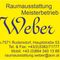 Gelbe Visitenkarte für Raumausstatter Weber, ein Meisterbetrieb, in A-7571 Rudersdorf, Hauptstraße. Telefonnummern und E-Mail-Adresse angegeben. QR-Code enthalten.