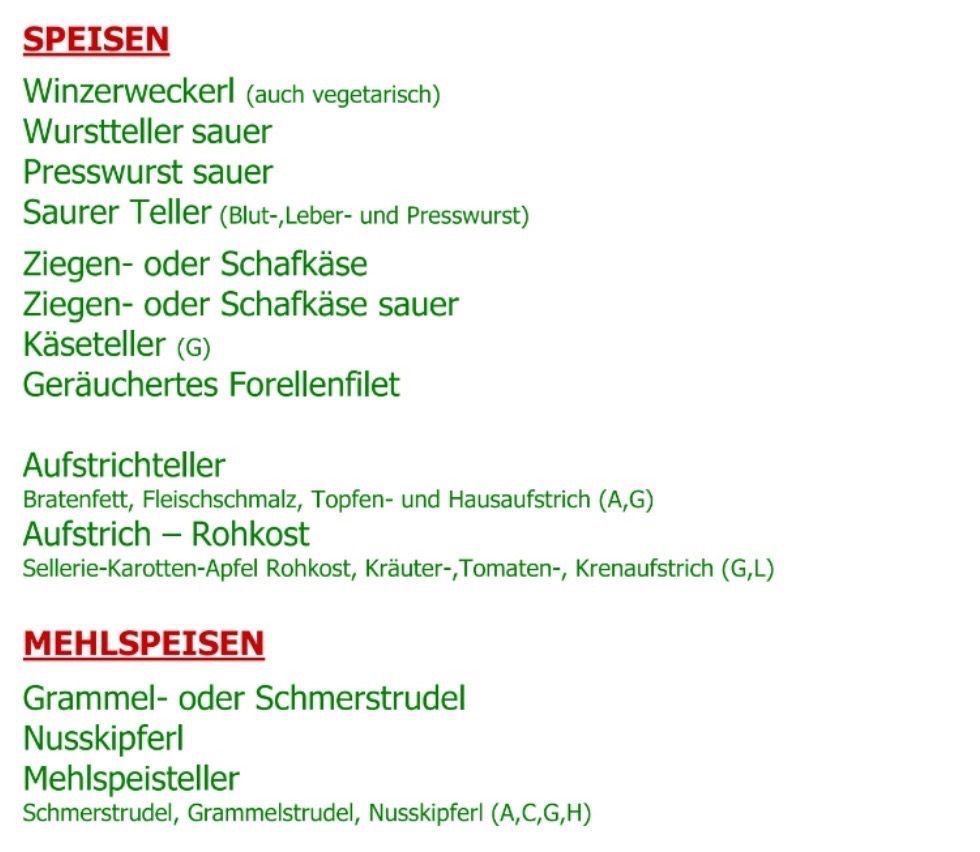 Eine Liste von Würsten und Fleischsorten, unterteilt in verschiedene Kategorien wie 'Rohwurst,' 'Presswurst' und 'Rohkost.' Beinhaltet Details zu Zutaten und Zubereitungsmethoden.