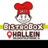Das Logo für BistroBox zeigt einen Koch mit der Nummer 24/7, gelegen in Hallein an der Salzachstrasse 16.