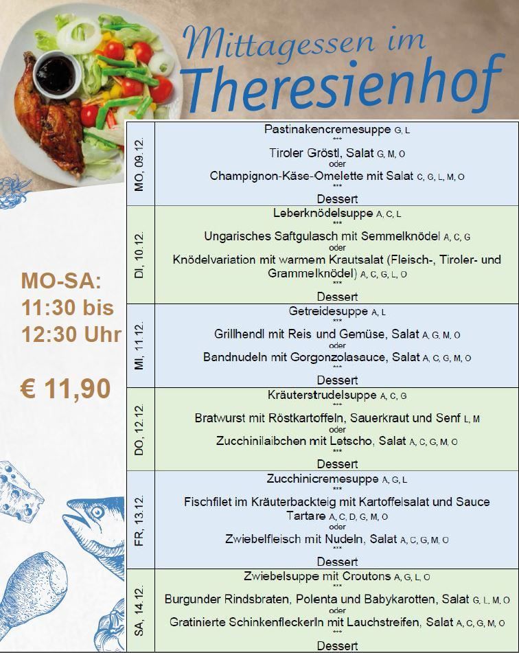 Menue-Plan KW 51 Theresienhof Frohnleiten