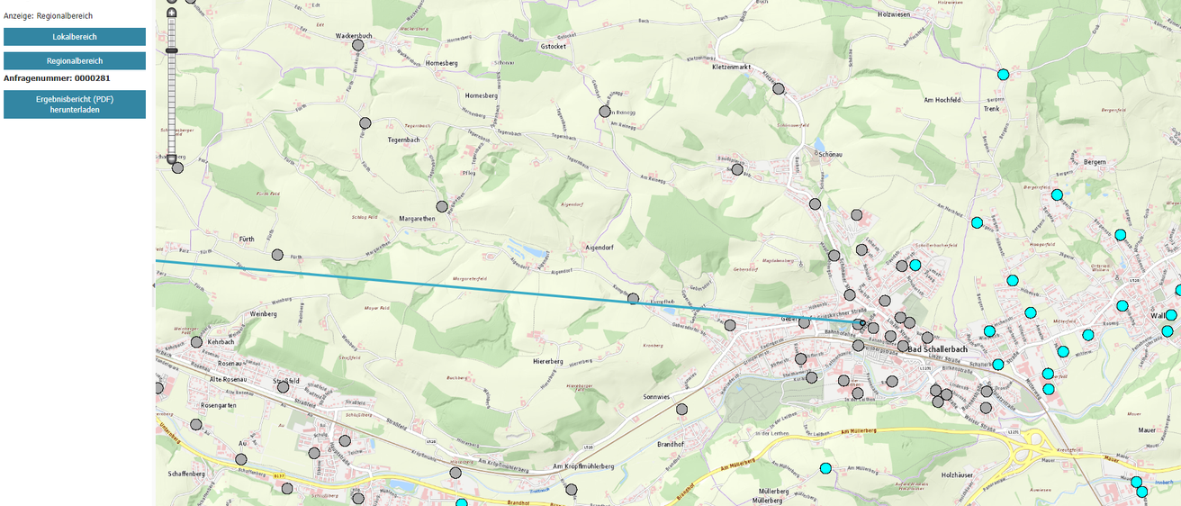 Eine Karte, die verschiedene Orte in Österreich zeigt, mit einem hervorgehobenen Weg. Die Karte enthält Namen von Städten, Flüssen und Straßen. Es gibt mehrere Markierungen, die bestimmte Sehenswürdigkeiten anzeigen.