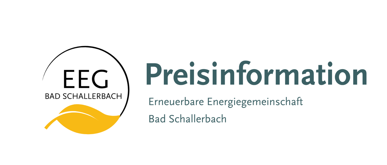 Das Logo von EG Wallerbach, einem Unternehmen für erneuerbare Energien in Bad Schallerbach, Österreich. Das Logo zeigt ein stilisiertes Blatt und den Text EG Wallerbach.