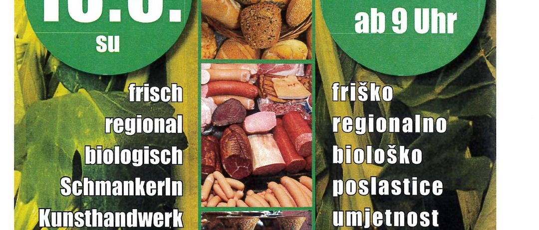 GroBwarasdorf Bauernmarkt am 16. Mai ab 9 Uhr mit regionalen biologischen Produkten, Kunsthandwerk, Töpferwaren und Marktwaren.