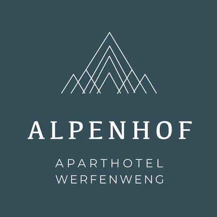 Das Logo für das Alpenhof Aparthotel Werfenweng zeigt einen stilisierten Berggipfel und beinhaltet den Text 'APARTHOTEL WERFENWENG'.