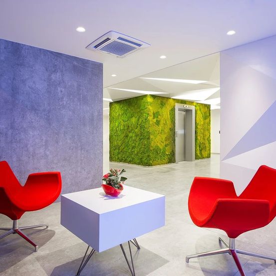 Bild enthält, Indoors, Interior Design, Foyer, Chair, Furniture, Plant, Floor, Living Room