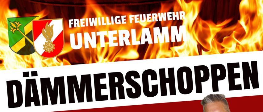Plakat für Dämmerschoppen-Veranstaltung mit einem Mann, der Akkordeon spielt. Der Eintritt ist frei. Die Veranstaltung findet am Samstag, 30. Mai 2026 um 16 Uhr statt.