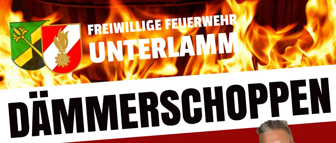 Plakat für Dämmerschoppen-Veranstaltung mit einem Mann, der Akkordeon spielt. Der Eintritt ist frei. Die Veranstaltung findet am Samstag, 30. Mai 2026 um 16 Uhr statt.