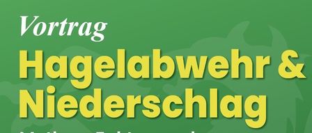 Ein Plakat auf grünem Hintergrund zeigt eine Präsentation über Hagelunterdrückung und Schneefall. Es enthält Mythen, Fakten und wissenschaftliche Erkenntnisse zu veränderten Klimabedingungen. Die Veranstaltung wird von Josef Mundler, einem Mitglied der steirischen Hagelunterdrückung, veranstaltet. Der Termin ist Montag, 23. März, um 19 Uhr im Panorama-Saal Marktgemeinde Preding.