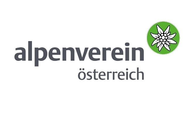 Das Logo des Alpenverein Osterreich zeigt eine stilisierte weisse Blume in einem grünen Kreis auf weissem Hintergrund.