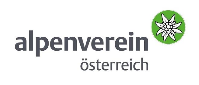 Das Logo des Alpenverein Osterreich zeigt eine stilisierte grüne Blume und den Text 'alpenverein osterreich'.