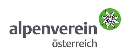 Das Logo des Alpenverein Osterreich mit einer stilisierten Alpenblume auf grünem Hintergrund.