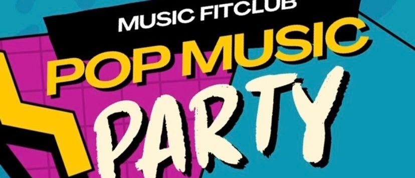 Ein lebendiges Plakat für eine Pop-Musik-Party mit einem Retro-Boombox, datiert 23.4.2026, im farbenfrohen Stil der 80er Jahre.