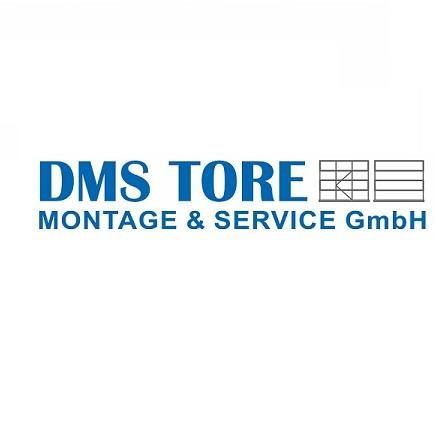 Das Logo für DMS Tore Montage & Service GmbH, mit blauem Text auf weißem Hintergrund.