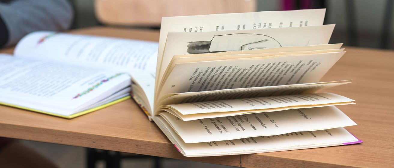 Bild enthält, Text, Book, Publication, Boy, Child, Male, Person, Document, Chair, Furniture