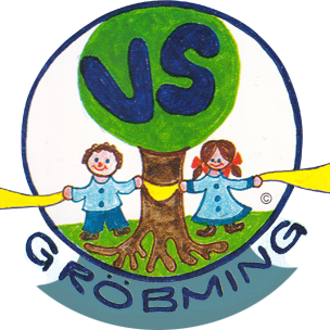 Ein rundes Logo mit einem Baum, der 'VS' beschriftet ist, und zwei Kindern, die ein Band halten, mit 'Pro-Bumbing' darunter. Der Hintergrund ist schwarz.