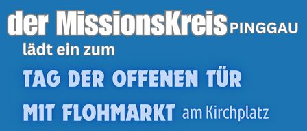Plakat für einen Tag der offenen Tür mit Flohmarkt am 19. April 2026 von 8:00 bis 12:00 Uhr, mit religiösen Schätzen und Flohmarkt-Entdeckungen.