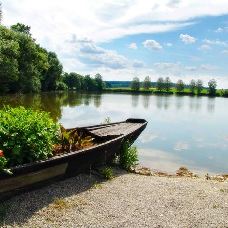 Bild enthält, Nature, Outdoors, Scenery, Vegetation, Landscape, Pond, Water, Lake, Lakefront, Boat
