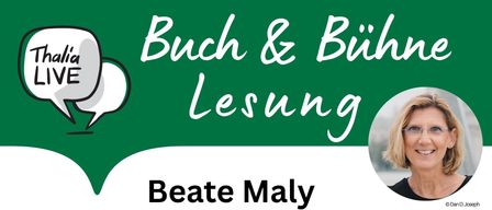 Eine Werbung für eine Buchlesung von Beate Maly, mit einem Foto einer Frau, dem Titel 'Raub in der Wiener Werkstatt' und Angaben zum Datum, zur Zeit und zum Ort der Veranstaltung.
