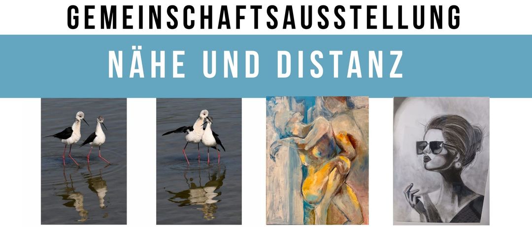 Gemeinschaftsausstellung mit Werken von Künstlern, die das Thema Nähe und Distanz erforschen. Werke zeigen Begegnungen und Abschiede, innere und äußere Räume. Eröffnung am 3. Juli 2026, 19 Uhr.