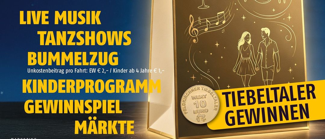 Feldkirchens Sommereinkaufsnacht bietet Live-Musik, Tanzshows und ein Kinderprogramm. Der Eintritt ist für Erwachsene kostenlos, für Kinder wird eine Gebühr erhoben. Die Veranstaltung beginnt um 18 Uhr am 31. Juli.
