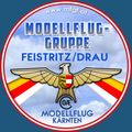 Logo der Modellflug-Gruppe Feistritz/Drau mit Adleremblem, österreichischem Wappen und Website-Link.