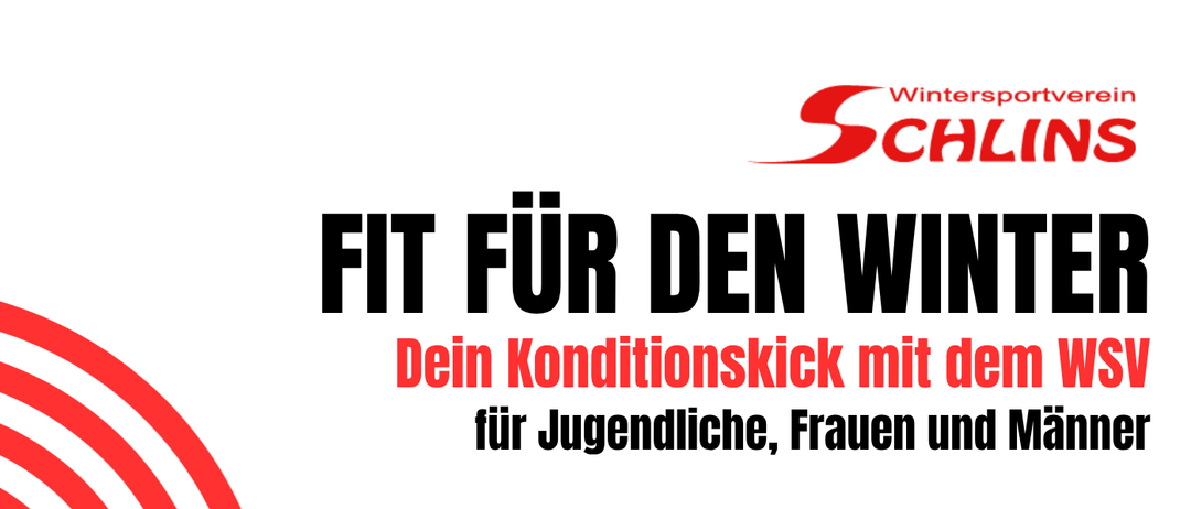Plakat für ein Winterfitnessprogramm für Jugendliche, Frauen und Männer. Es zeigt eine Gruppe von Menschen, die in einem Fitnessstudio trainieren. Das Programm umfasst Trainingseinheiten jeden Mittwoch von 20:00 bis 21:30 Uhr für 10 Einheiten. Die neue Trainerin ist Daniela Konzett.