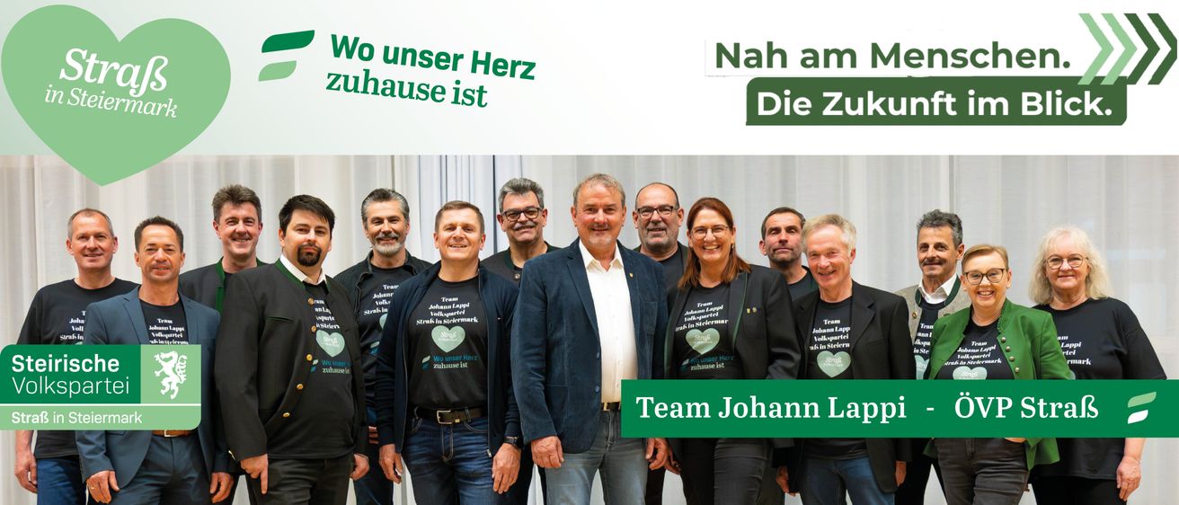 Team Johann Lappe trägt passende Shirts mit dem Slogan 'Unser Herz ist zu Hause'. Sie posieren für ein Foto mit Johann Lappe in der Mitte.