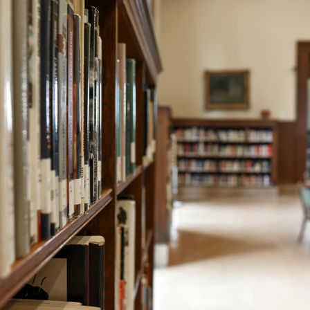 Bild enthält, Shelf, Book, Indoors, Library, Publication, Wood, Furniture, Bookcase, Building, Chair