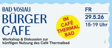 Ein gelber Kreis auf weißem Hintergrund sagt Im Cafe Thermal Bad. Die Temperatur beträgt 29,5 Grad und die Zeit ist 15:00.