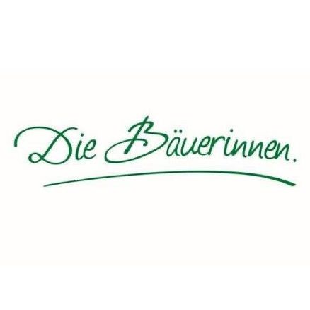 Auf weißem Hintergrund steht der grüne kursiv geschriebene Text 'Die Bauerninnen.' Es handelt sich wahrscheinlich um den Namen einer Marke oder eines Unternehmens.