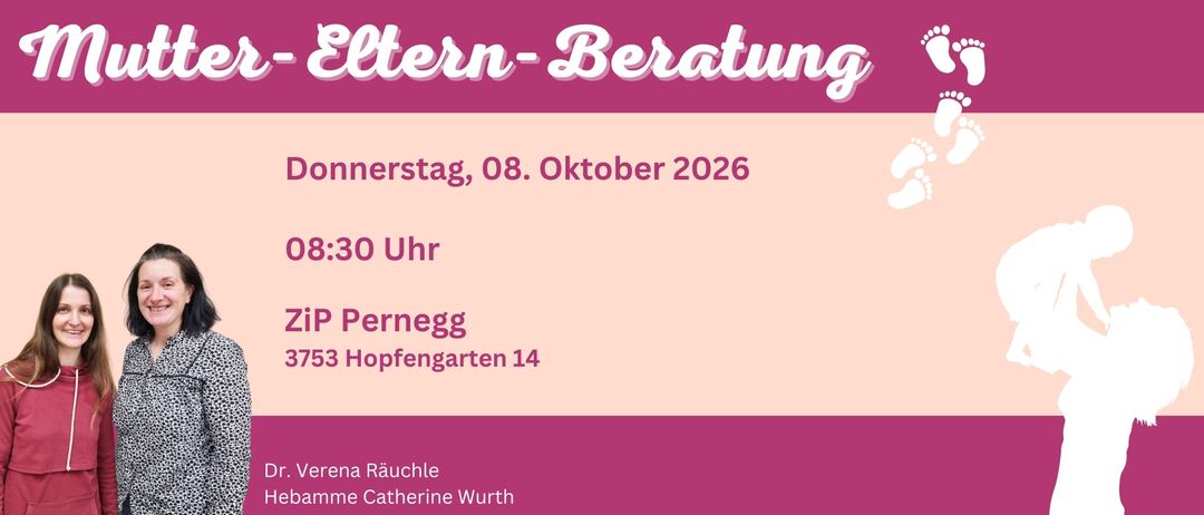 Poster für die Seniorenberatung am 08. Oktober 2026 um 15:00 Uhr in Pernegg Hopfengarten 14. Präsentiert von Anna Rauchle und Catherine Wurth.