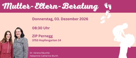 Poster for 'Elternberatung' on December 3, 2026 at 3:00 PM at Pernegg Hopfengarten 14 by na Rauchle and Catherine Wurth.