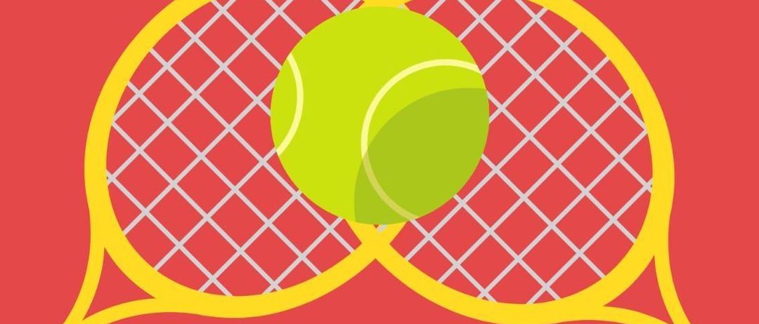 Plakat für kostenloses Tennistraining vom Tennisclub Lockenhaus. Zwei Tennisschläger mit einem Ball. Termine vom 22. Mai bis 3. Juli. Gruppe 1 um 16 Uhr, Gruppe 2 um 17 Uhr.