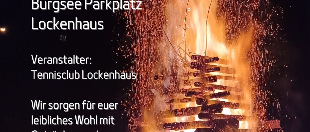 Ein Abendfeuer am Burgsee-Parkplatz in Lockenhaus. Beginn um 20:00 Uhr am Samstag, 4. April. Veranstaltet vom Tennisclub Lockenhaus. Genießen Sie Getränke und kleine Snacks.