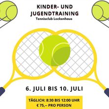 Der Tennisclub Lockenhaus bietet Kinder- und Jugendtraining vom 6. bis 10. Juli, täglich von 8:30 bis 12:00 Uhr an. Der Preis beträgt 75 Euro pro Person.