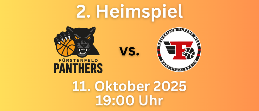 Ein Poster für das zweite Heimspiel der Panthers gegen die Flyers am 11. Oktober 2025 um 19:00 Uhr.
