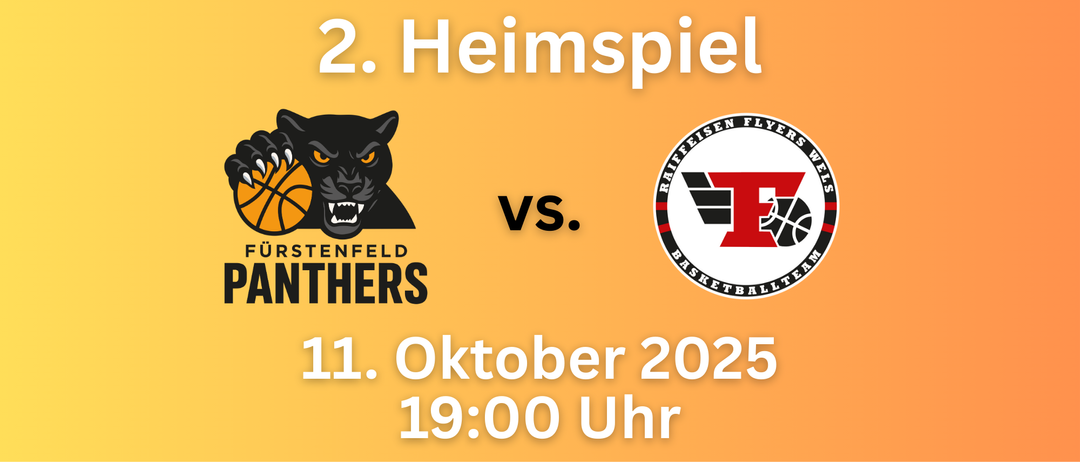 Ein Poster für das zweite Heimspiel der Panthers gegen die Flyers am 11. Oktober 2025 um 19:00 Uhr.