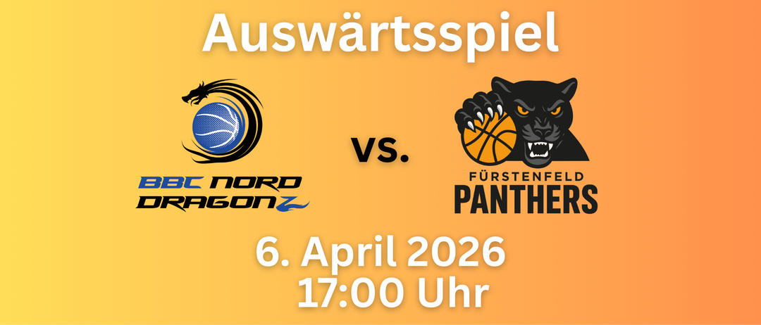 Eine Werbung für ein Basketballspiel zwischen Nord und Furstenwalder Panthers am 6. April 2026 um 17:00 Uhr.