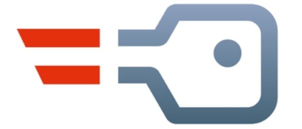Das ID Austria Logo zeigt einen stilisierten Schlüssel mit Chip und zwei roten Streifen auf weißem Hintergrund.