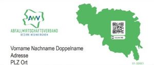 Eine grüne und weiße Mitgliedskarte für die WSZ Karte Neunkirchen/NO. Sie enthält eine Karte, einen QR-Code und Felder für persönliche Informationen.