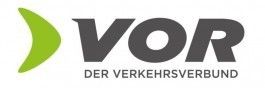 Das Logo für VOR, den Verkehrsverband, zeigt ein stilisiertes grünes Blatt und den Schriftzug 'VOR' in fetten schwarzen Buchstaben.